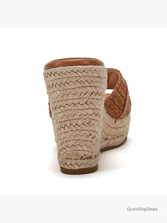 Wedge Sandals Platform Espadrille Heel Chain Slip On Casual Summer Slides - Picture 6 of 7